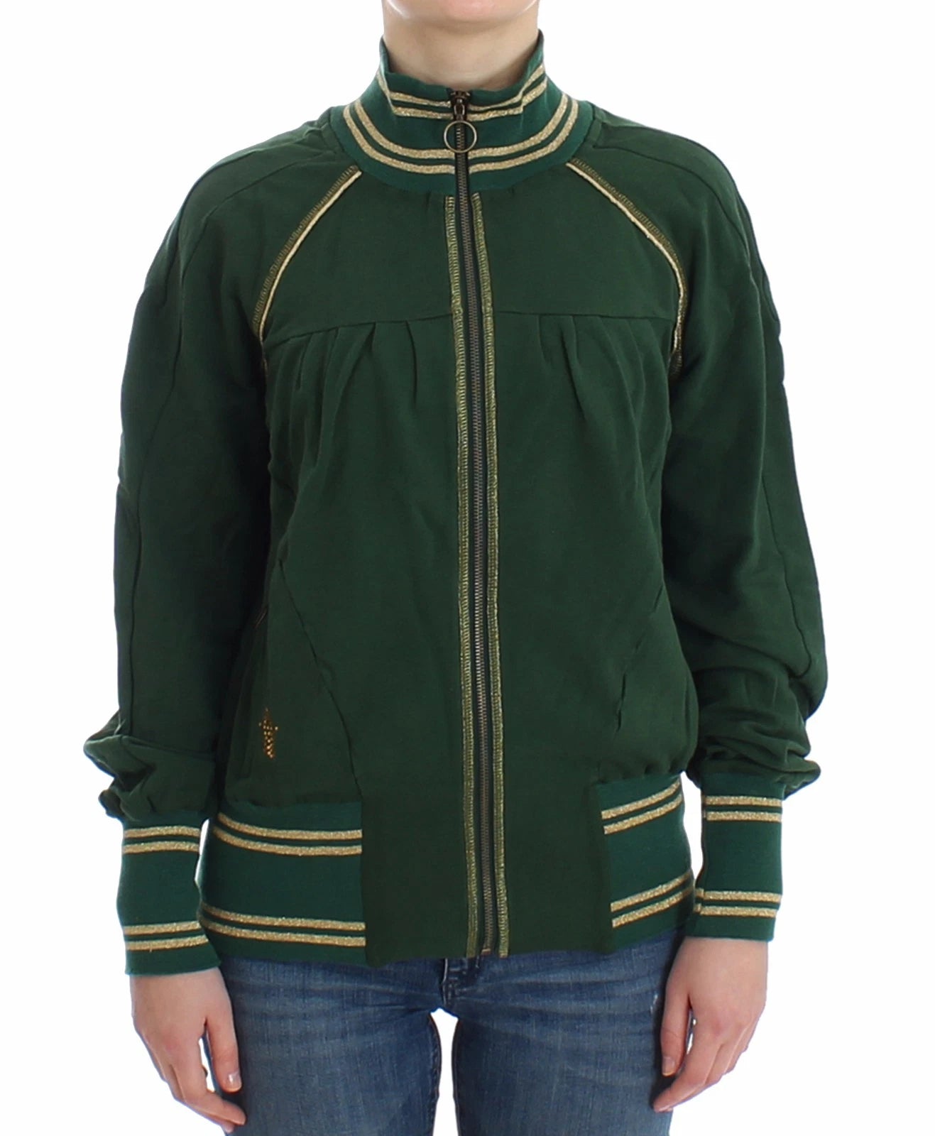 John Galliano Grüner Mock-Zip Cardigan Sweatshirt Pullover Jacke