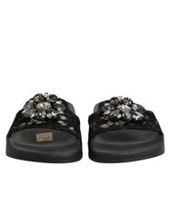 Dolce & Gabbana Zwarte Devotion Matelassé Leren Muiltjes