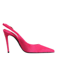 Dolce & Gabbana Roze Badstof Muiltjes met Hak