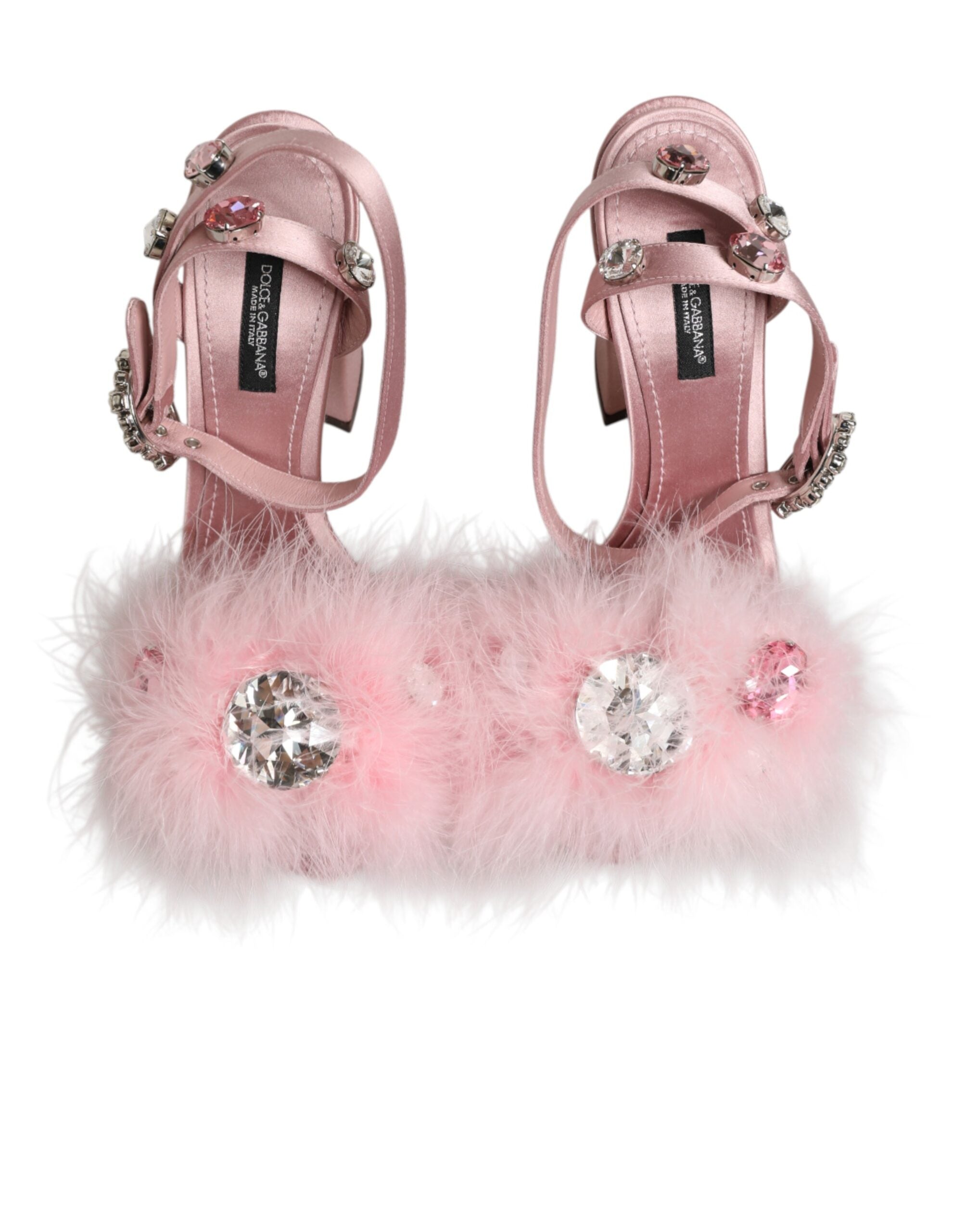 Dolce & Gabbana Pinke Pailletten-Riemchensandalen