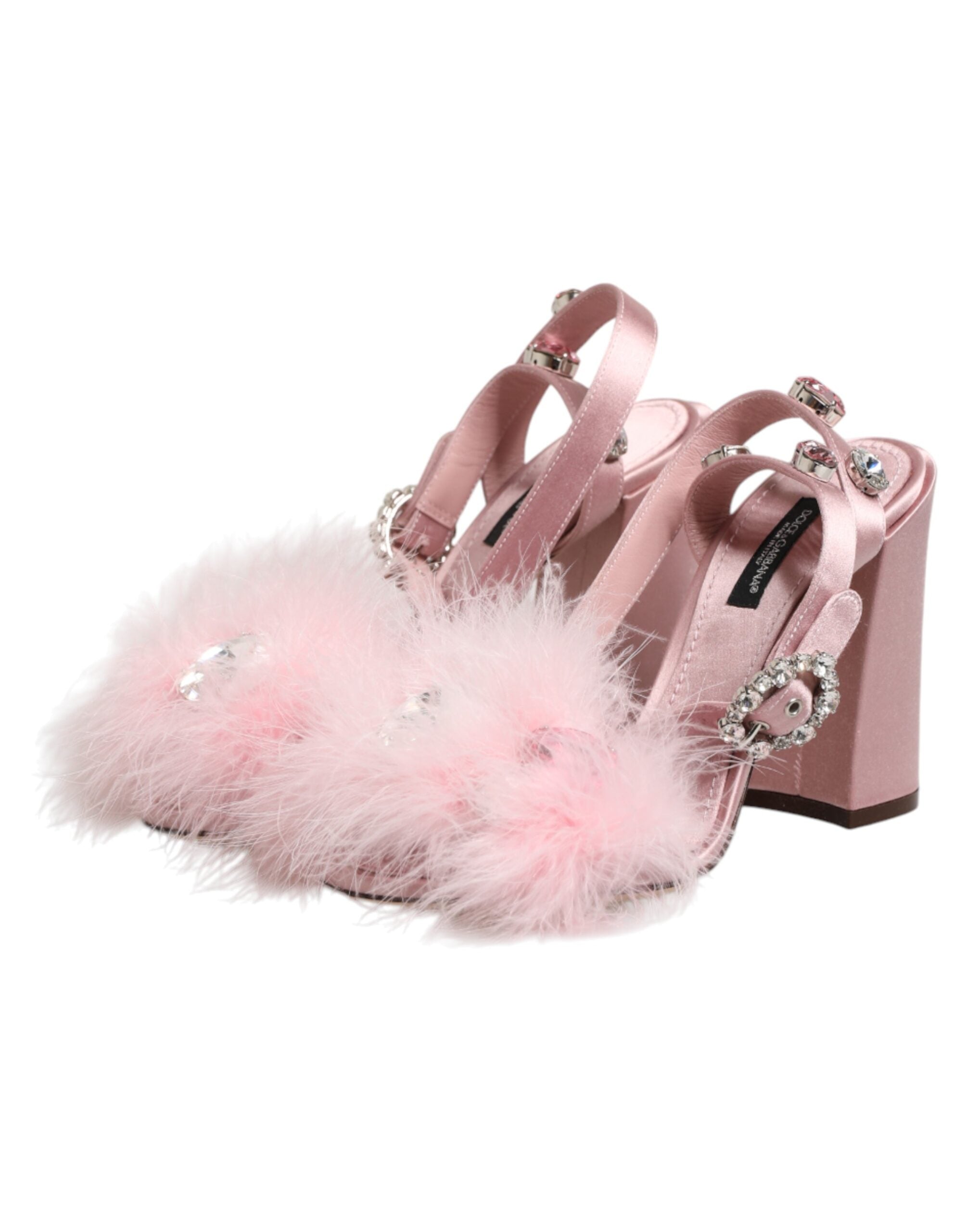 Dolce & Gabbana Pinke Pailletten-Riemchensandalen