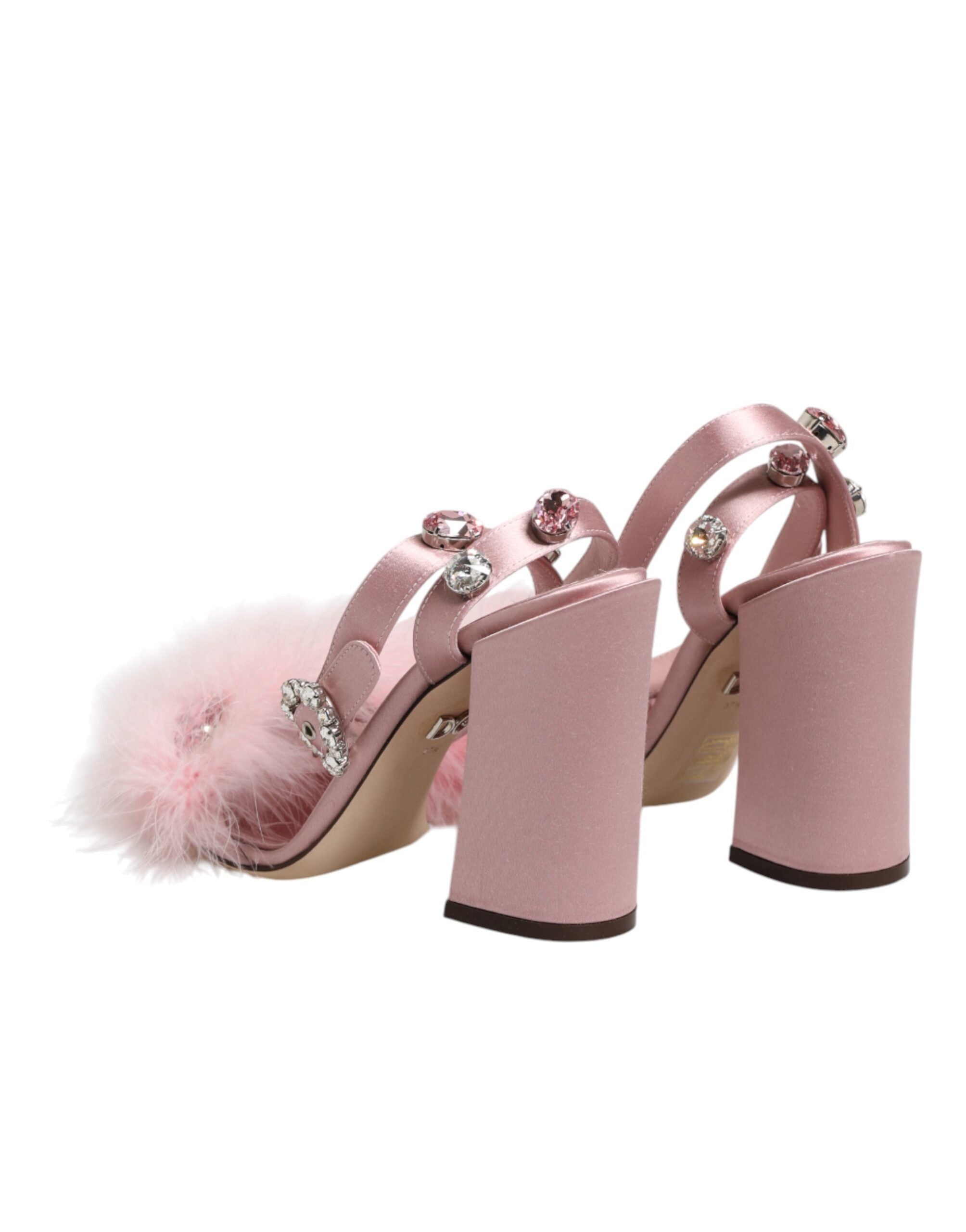 Dolce & Gabbana Pinke Pailletten-Riemchensandalen