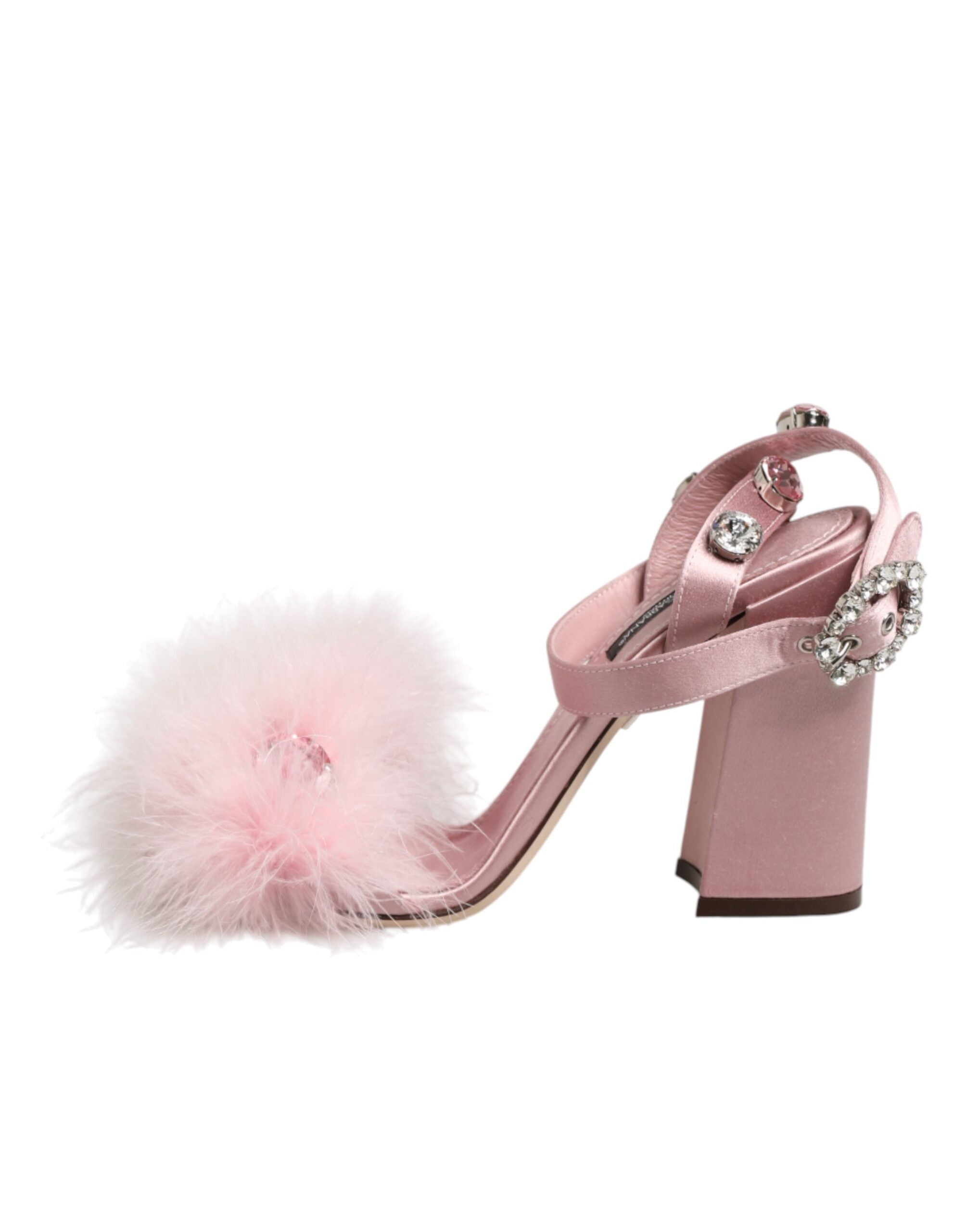 Dolce & Gabbana Pinke Pailletten-Riemchensandalen
