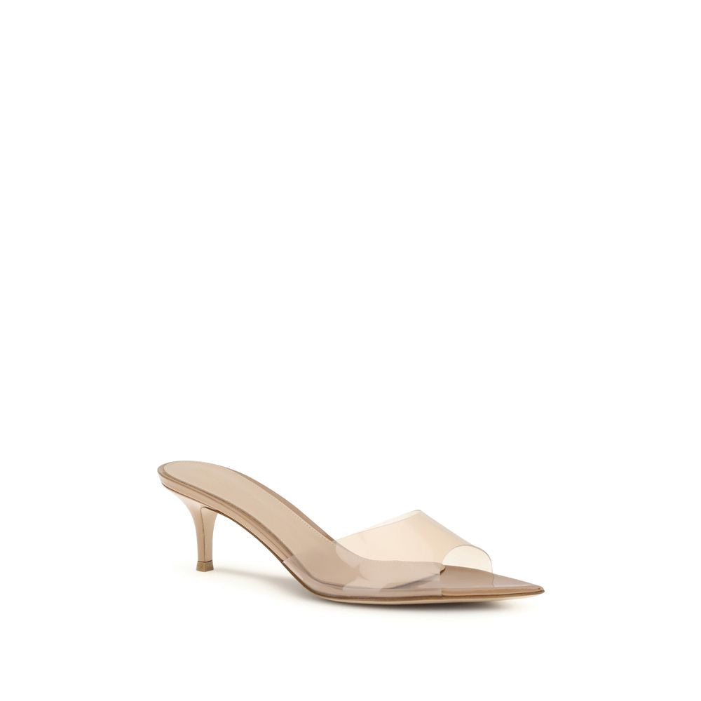 Gianvito Rossi Beige Polyurethan Sandaletten mit Stilettoabsatz