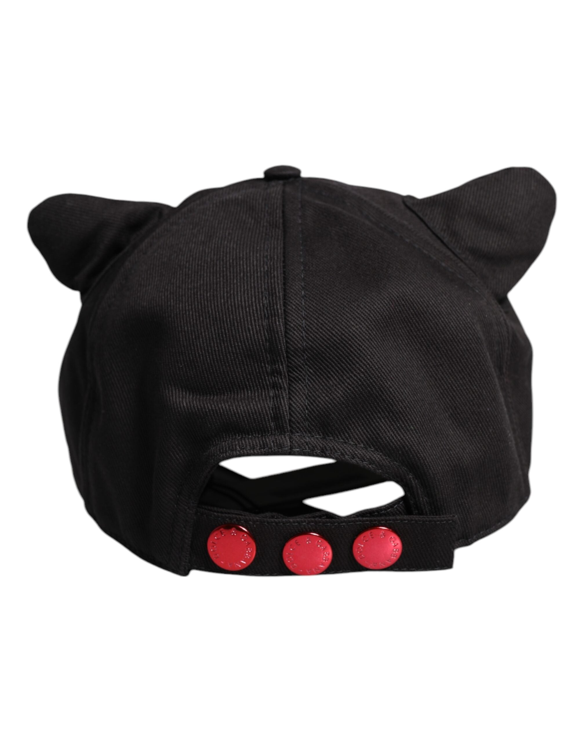 Dolce & Gabbana Zwarte Katoenen Baseballpet met Logopatch en 6 Panelen