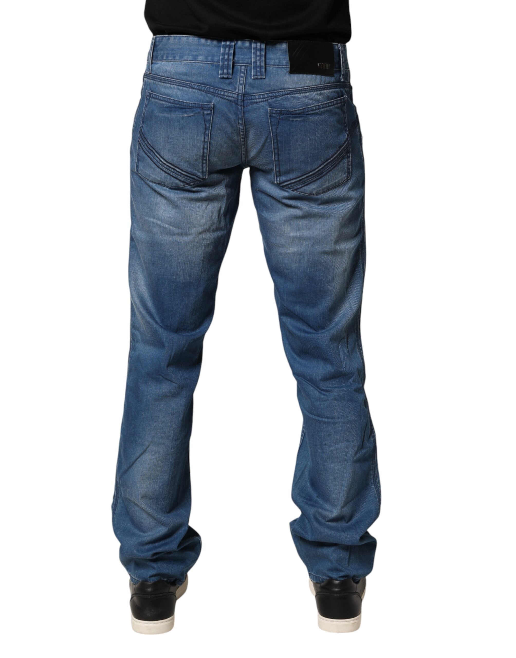 Verri Blue Washed Cotton Regular Fit Herren Jeanshose