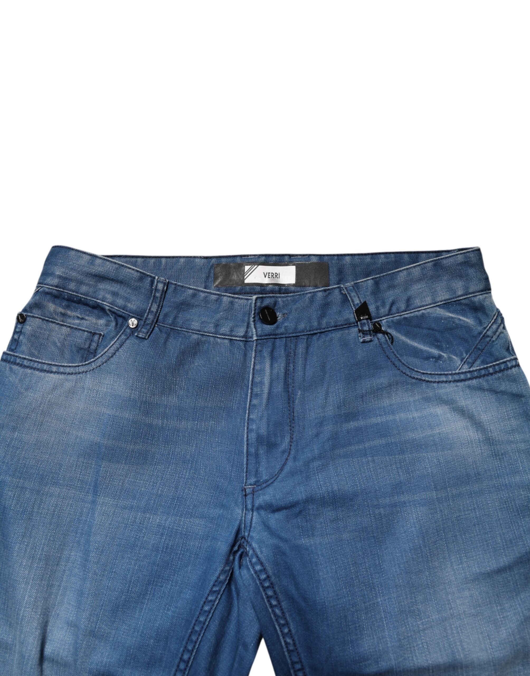 Verri Blue Washed Cotton Regular Fit Herren Jeanshose