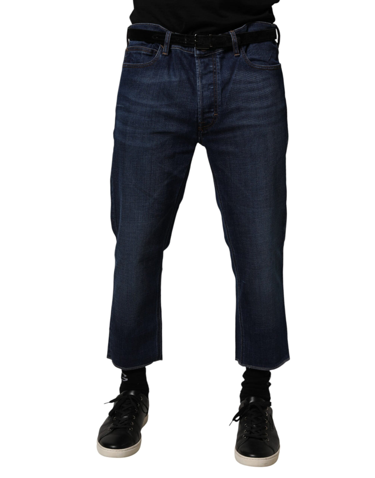 Vivienne Westwood Blue Mid Waist Baumwolle Herren Cropped Jeans