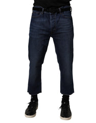 Vivienne Westwood Blue Mid Waist Baumwolle Herren Cropped Jeans