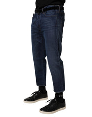 Vivienne Westwood Blue Mid Waist Baumwolle Herren Cropped Jeans