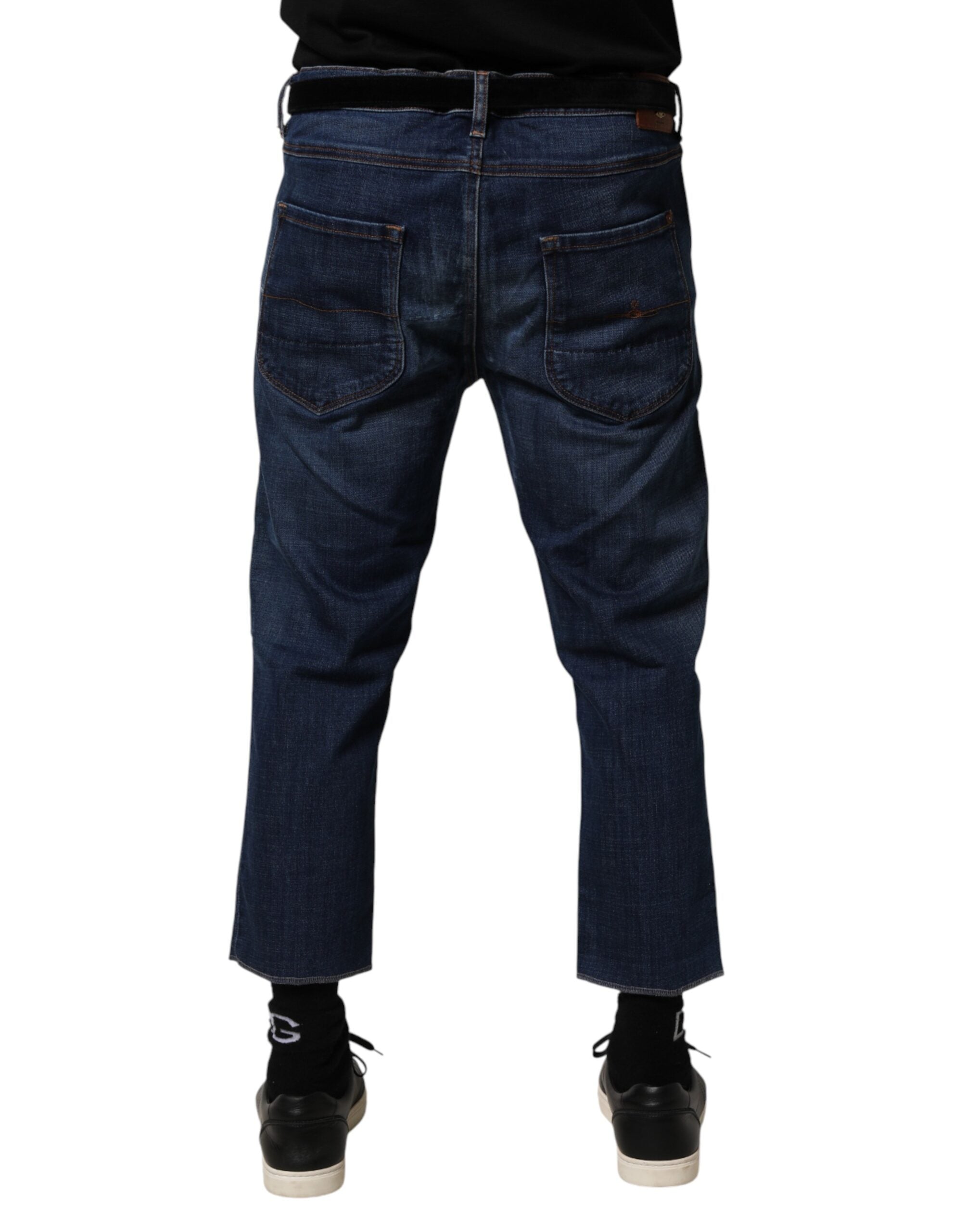 Vivienne Westwood Blue Mid Waist Baumwolle Herren Cropped Jeans