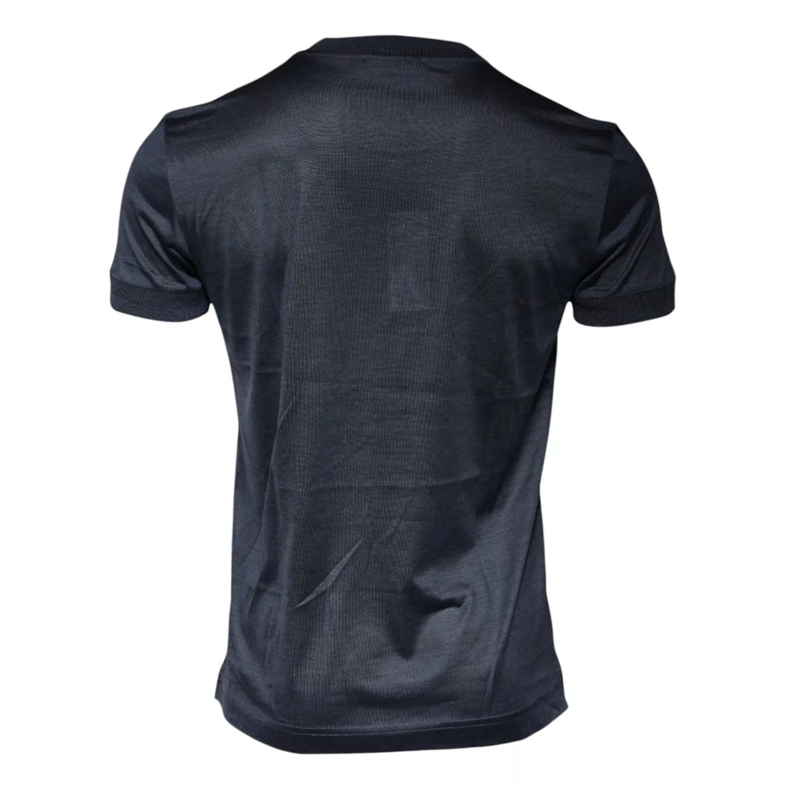 Dolce & Gabbana Blaues Seiden-T-Shirt mit Rundhalsausschnitt und kurzen Ärmeln für Herren