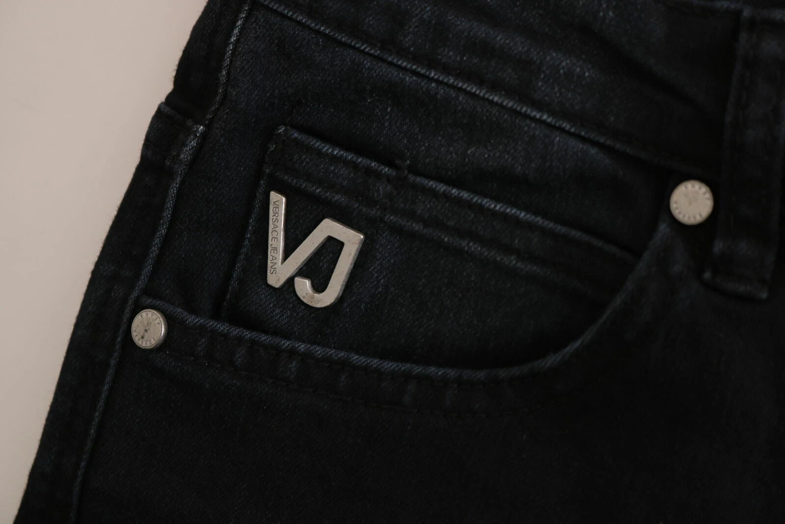 Versace Jeans Couture Dunkelschwarze Dora Slim Fit Jeans