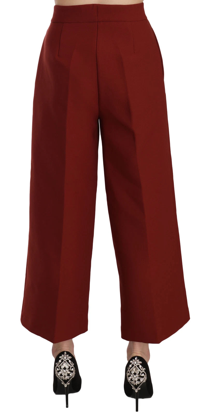 Jucca Rote High-Waist Cropped Flared Formelle Anzughose