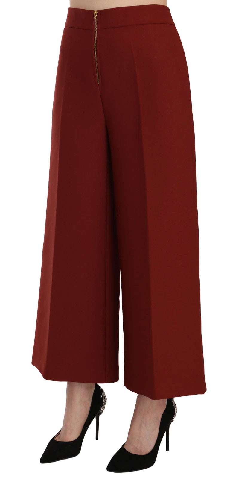 Jucca Rote High-Waist Cropped Flared Formelle Anzughose
