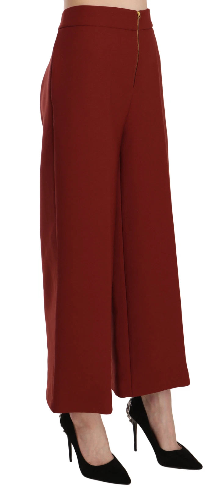 Jucca Rote High-Waist Cropped Flared Formelle Anzughose