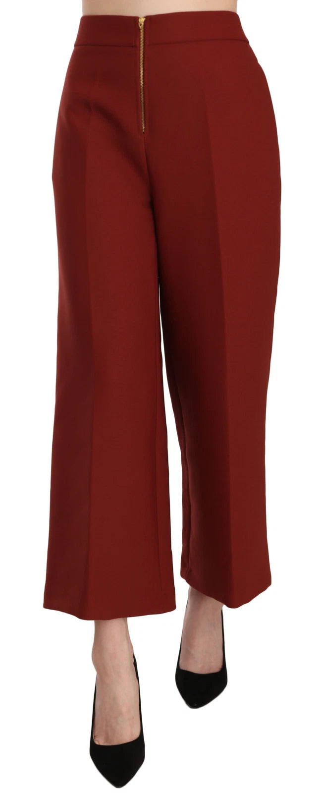 Jucca Rote High-Waist Cropped Flared Formelle Anzughose