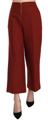 Jucca Rote High-Waist Cropped Flared Formelle Anzughose