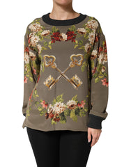 Dolce & Gabbana Verzaubertes Sizilien Seiden-Rundhalsbluse-Pullover