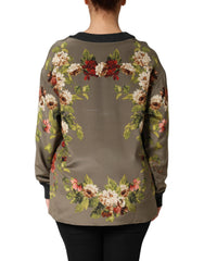 Dolce & Gabbana Verzaubertes Sizilien Seiden-Rundhalsbluse-Pullover