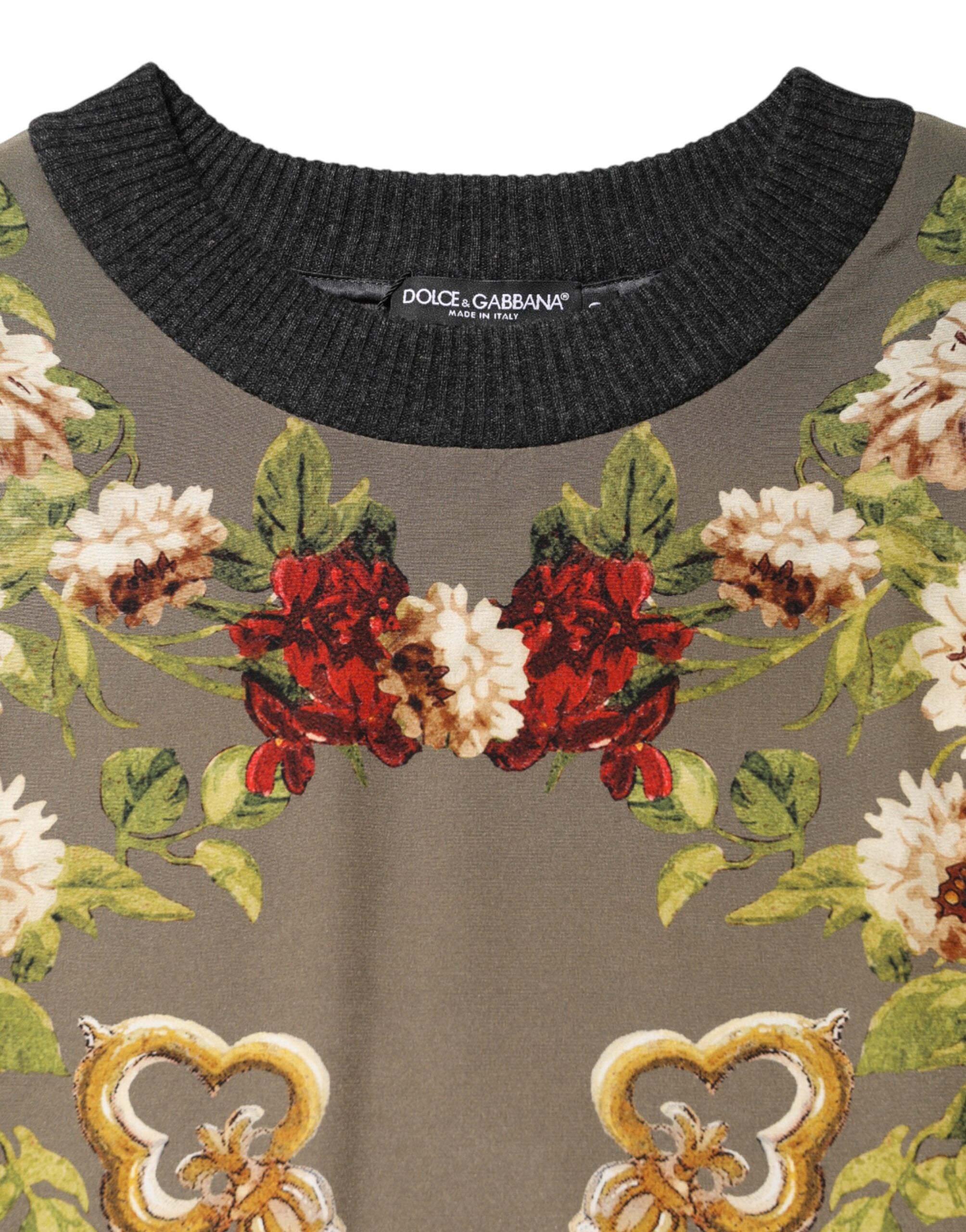 Dolce & Gabbana Verzaubertes Sizilien Seiden-Rundhalsbluse-Pullover