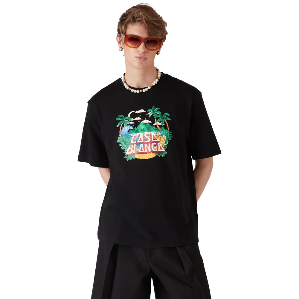 Casablanca Black Cotton T-Shirt