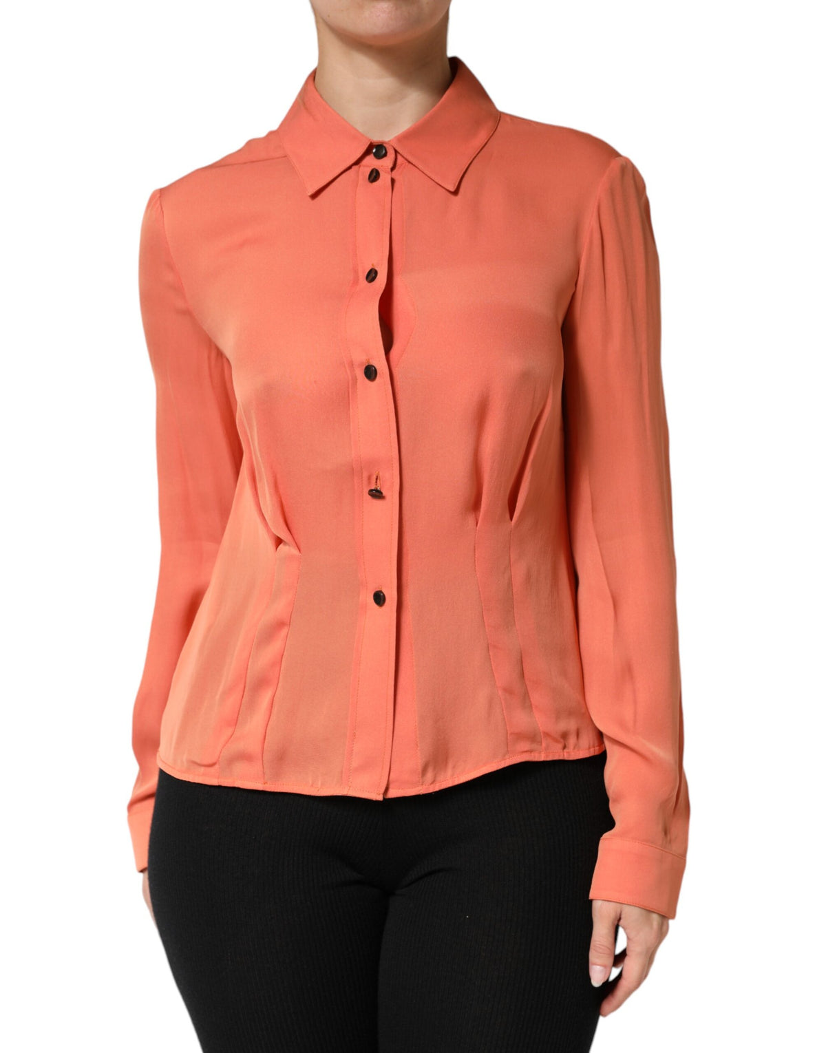 Emporio Armani Orange Hemd mit Kragen und langen Ärmeln