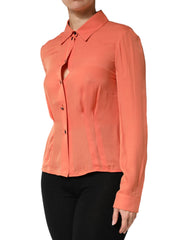 Emporio Armani Orange Hemd mit Kragen und langen Ärmeln