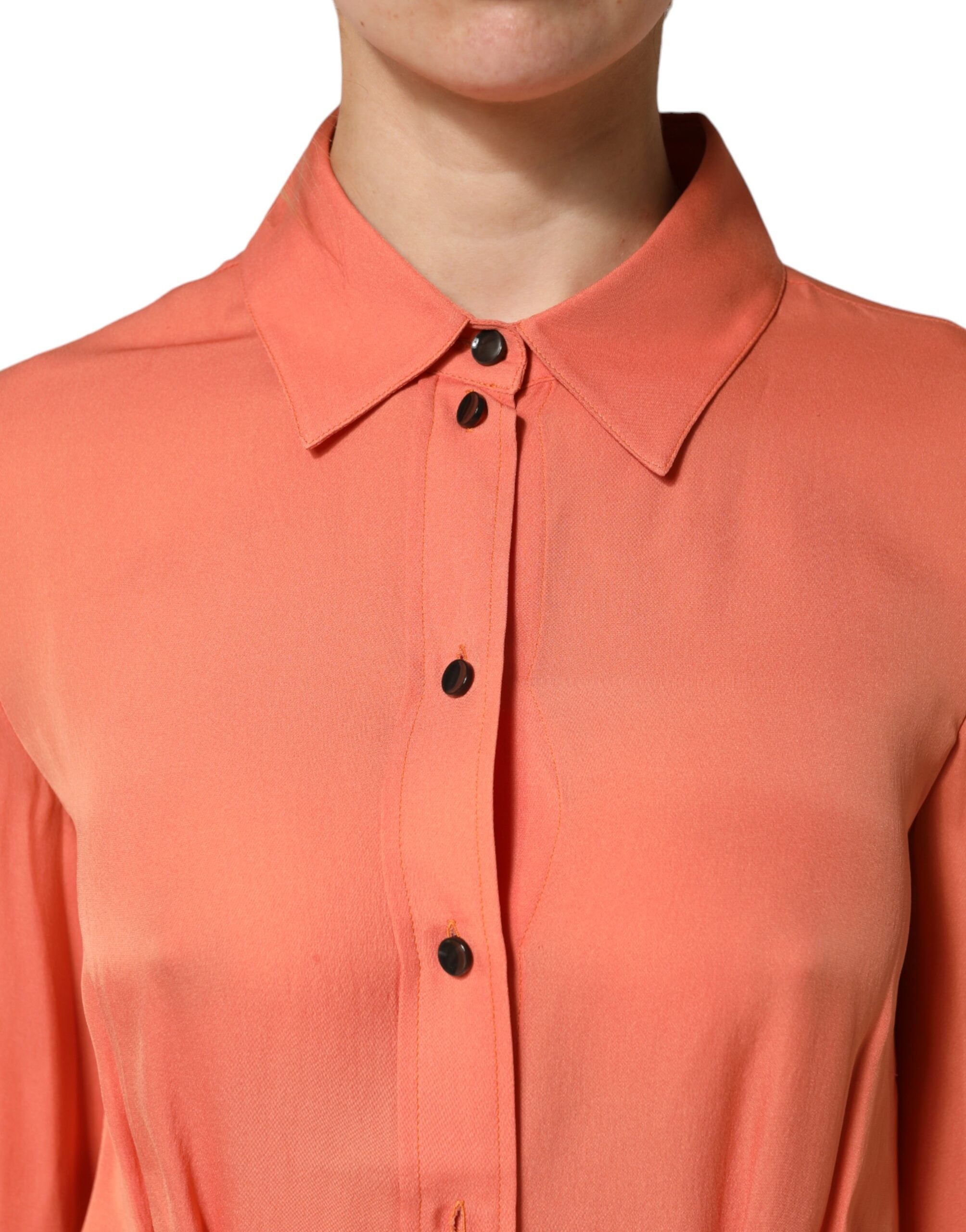 Emporio Armani Orange Hemd mit Kragen und langen Ärmeln