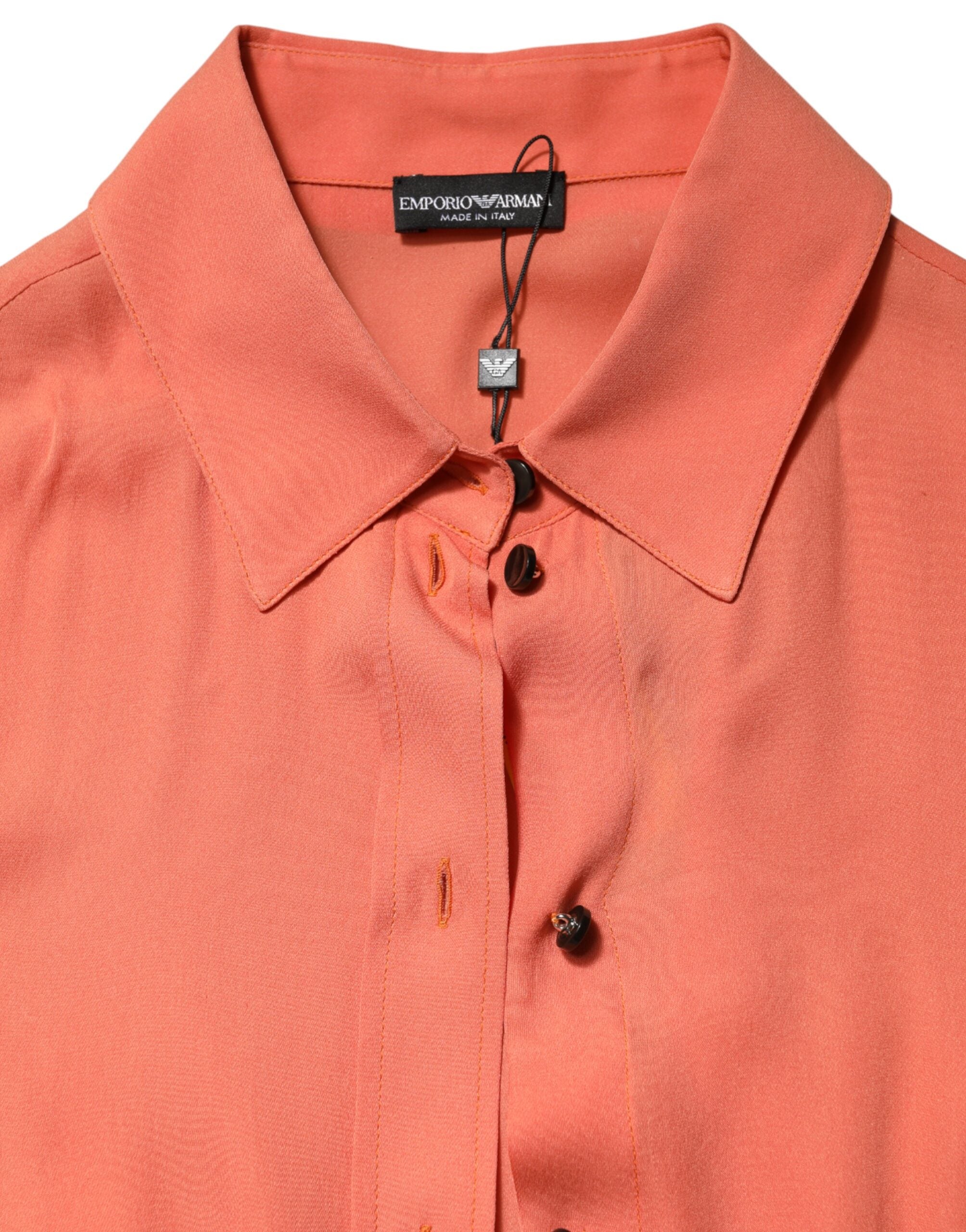 Emporio Armani Orange Hemd mit Kragen und langen Ärmeln