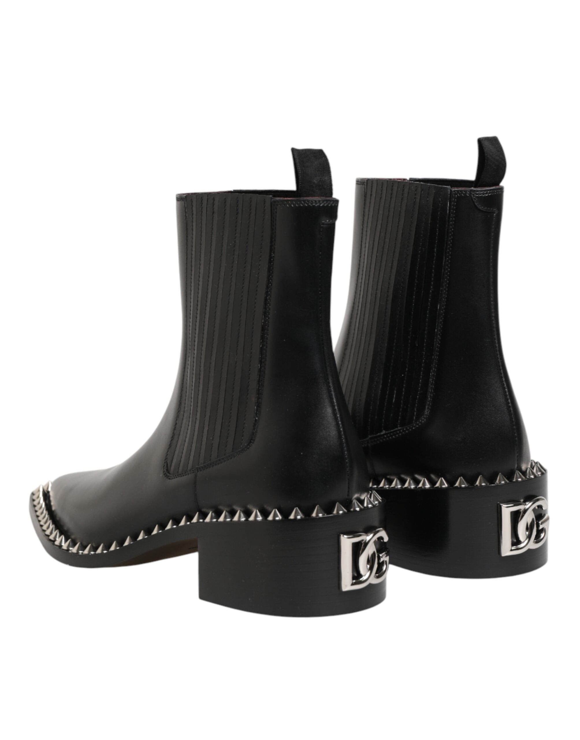 Dolce & Gabbana Chelsea Ankle Boots mit Nieten, schwarz