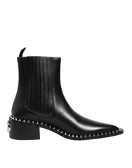 Dolce & Gabbana Chelsea Ankle Boots mit Nieten, schwarz