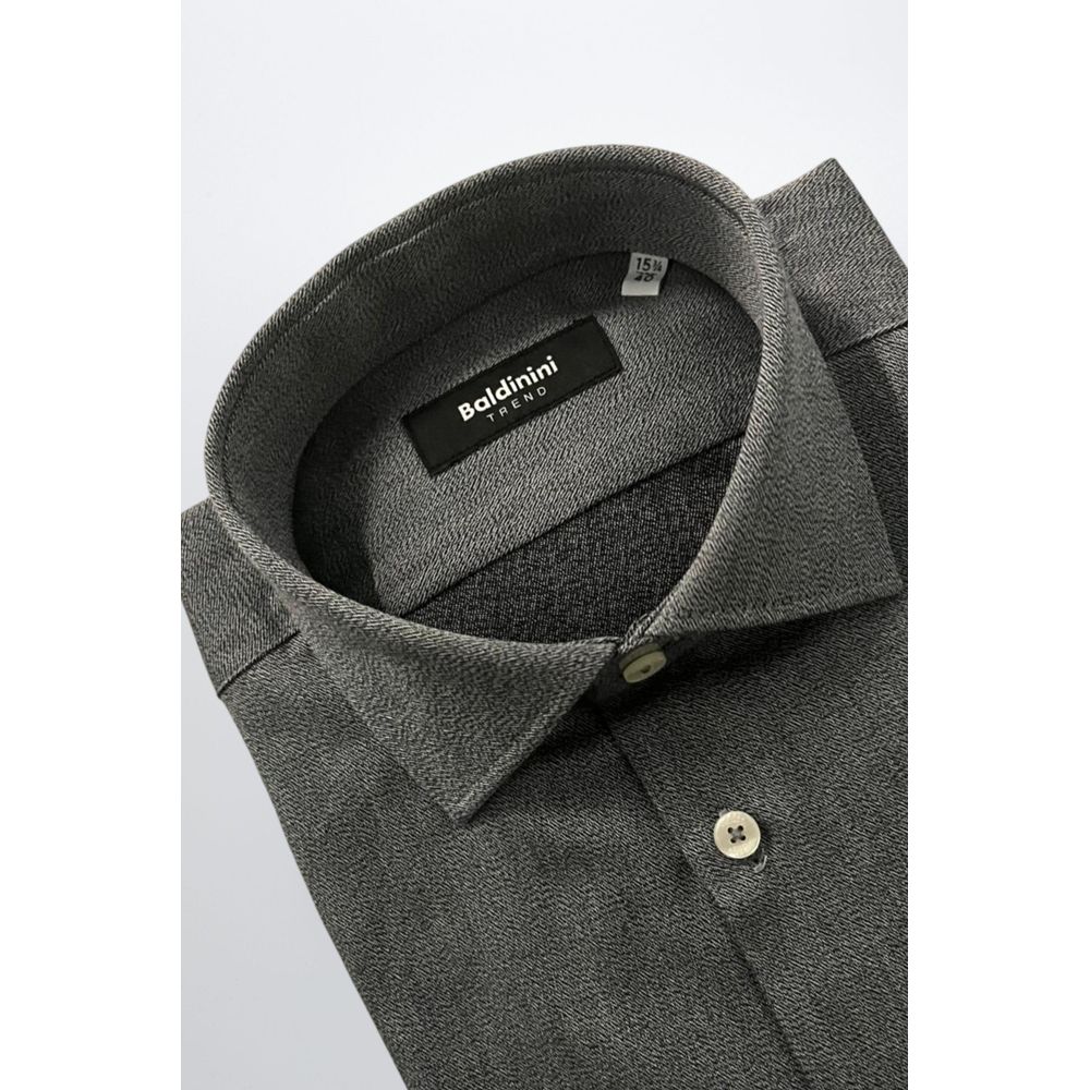 Baldinini Trend Gray Cotton Men Shirt