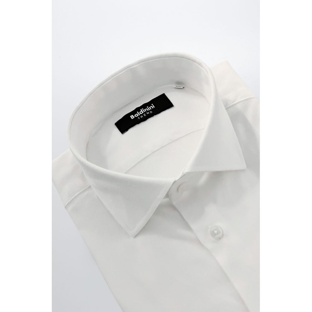 Baldinini Trend White Cotton Men Shirt