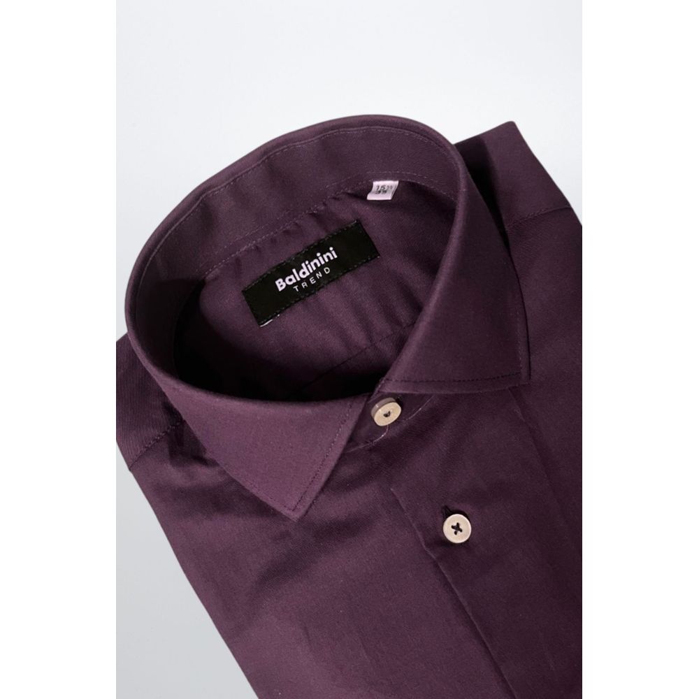Baldinini Trend Purple Cotton Men Shirt