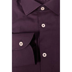 Baldinini Trend Purple Cotton Men Shirt