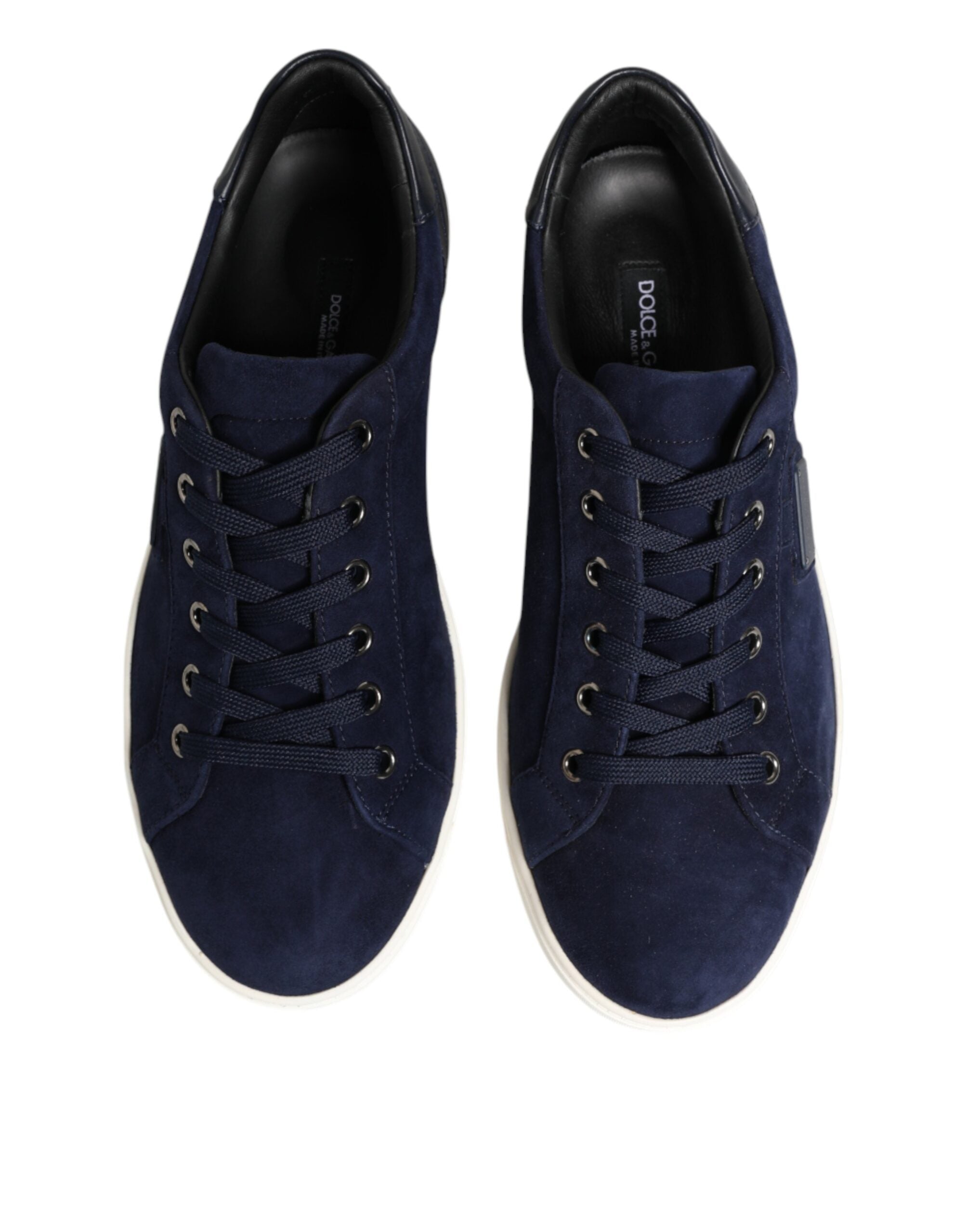 Dolce & Gabbana Blaue Leder-Sneakers aus Wildleder (Low Top)