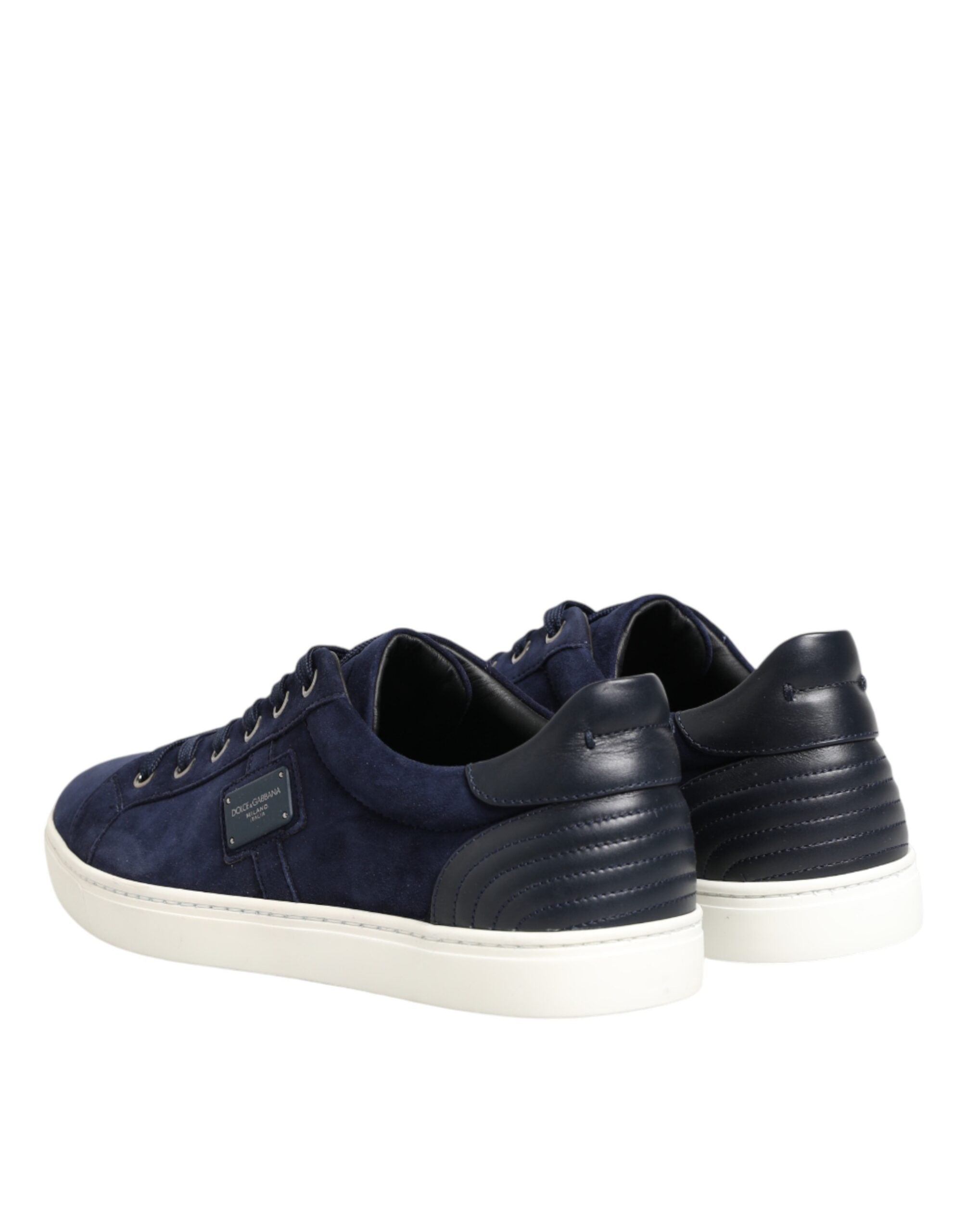 Dolce & Gabbana Blaue Leder-Sneakers aus Wildleder (Low Top)
