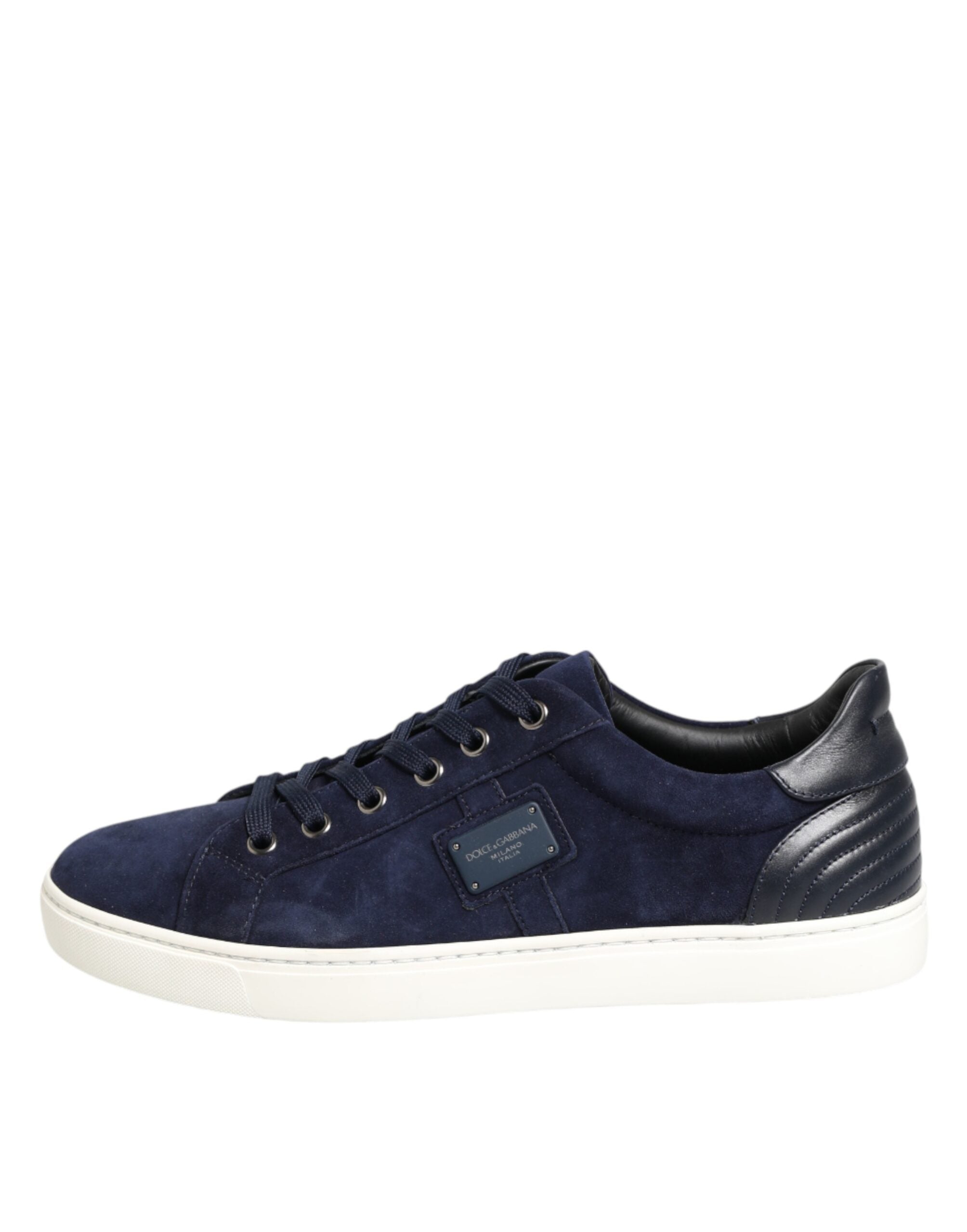 Dolce & Gabbana Blaue Leder-Sneakers aus Wildleder (Low Top)