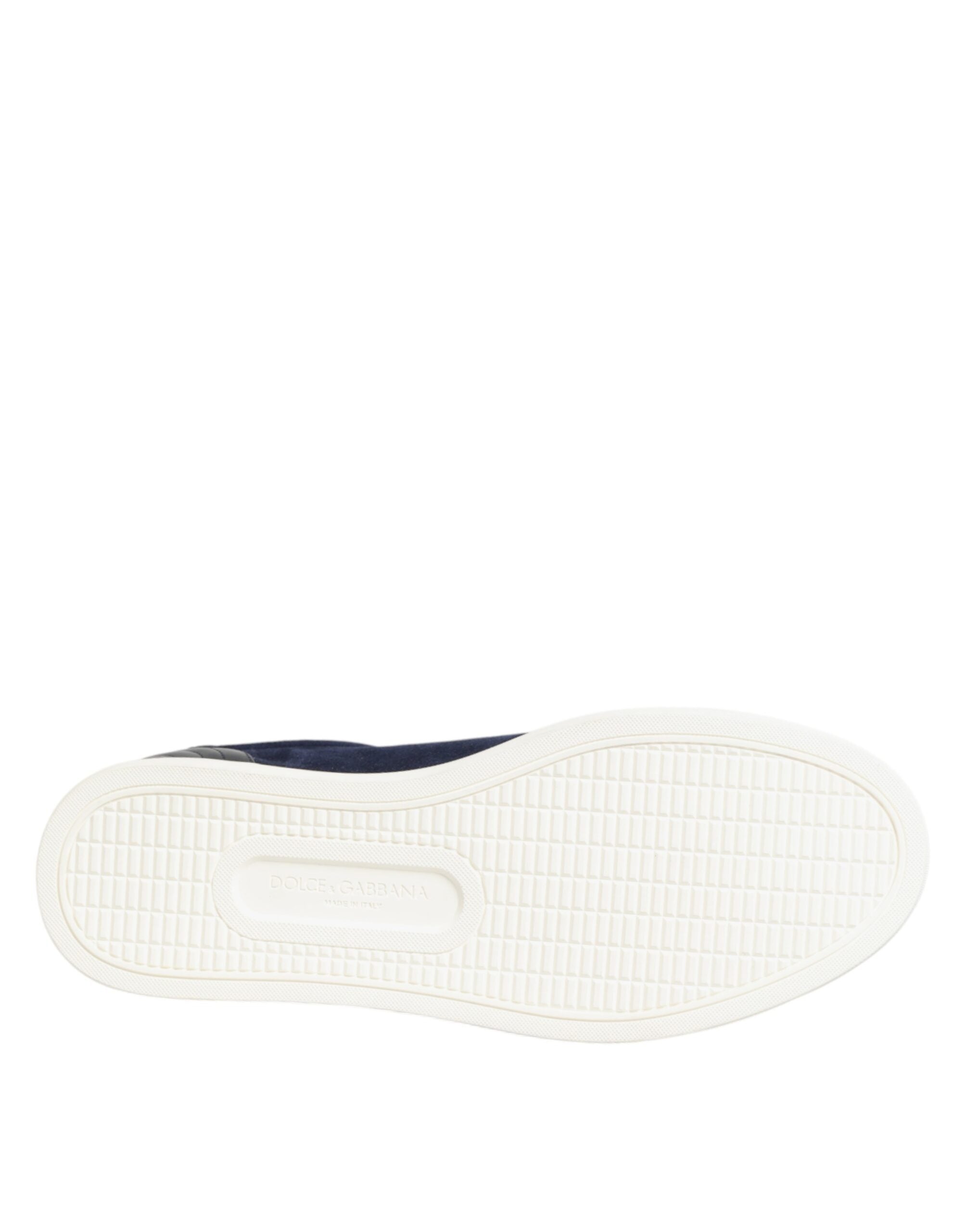 Dolce & Gabbana Blaue Leder-Sneakers aus Wildleder (Low Top)