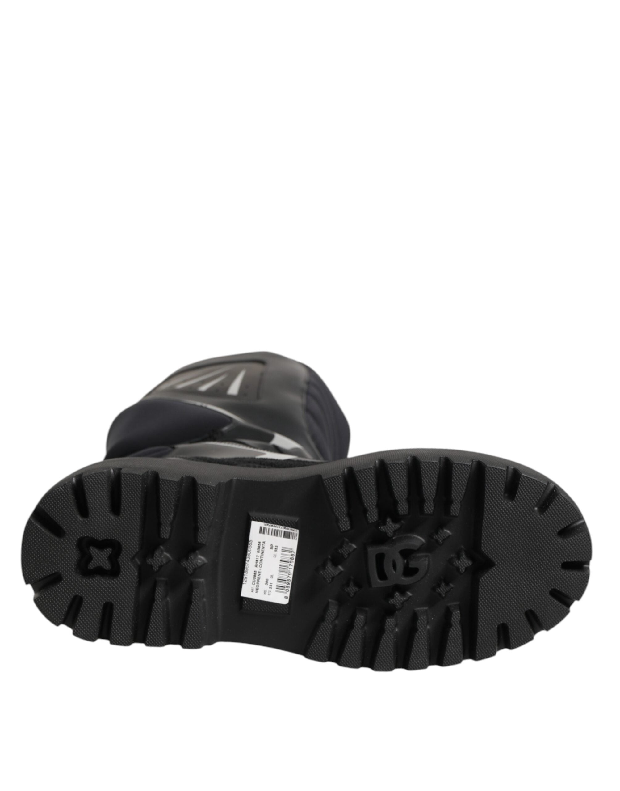 Dolce & Gabbana Schwarze kniehohe Bikerstiefel aus Leder