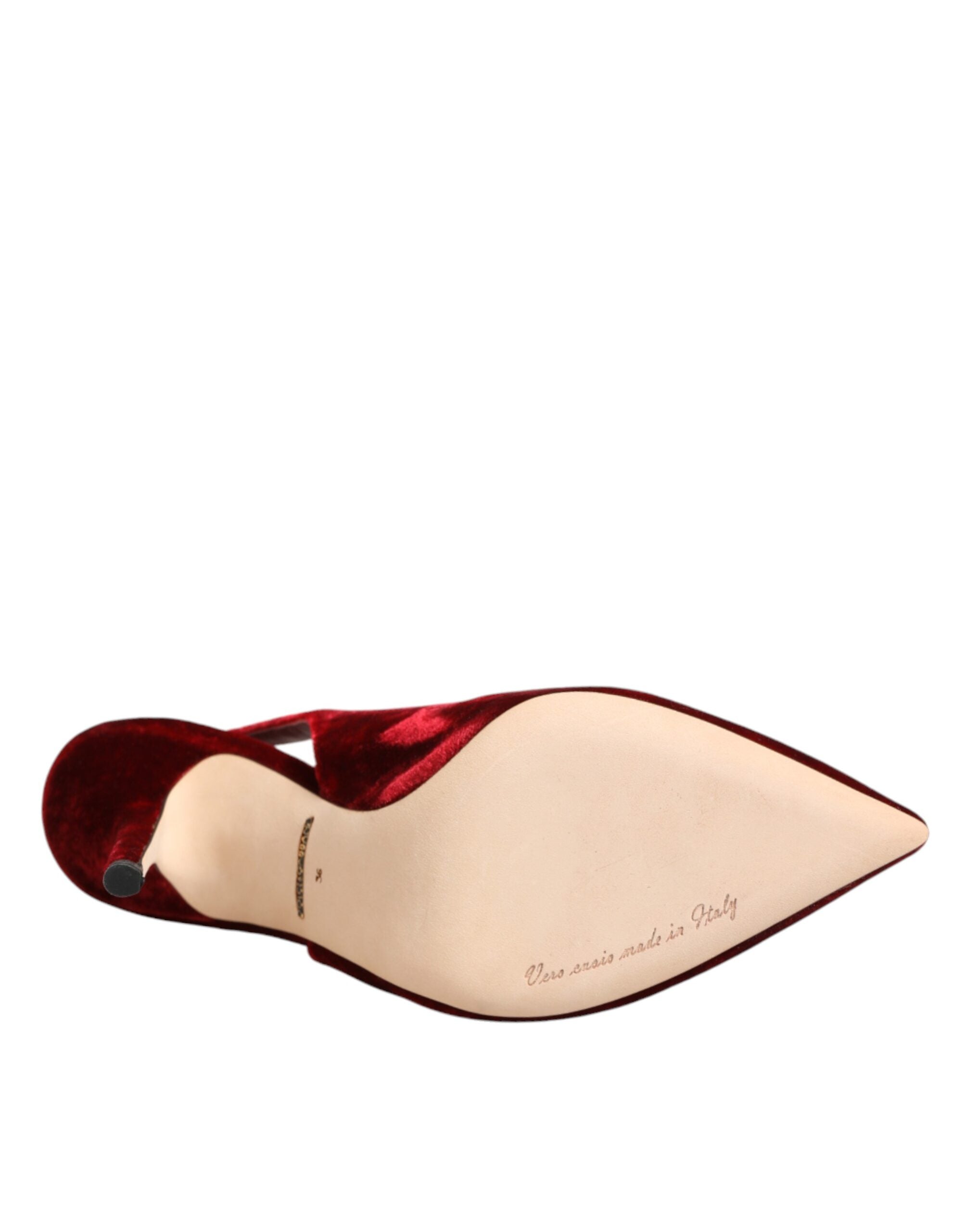 Dolce & Gabbana Rode Suède Hoge Hakken Slingbacks Sandalen Schoenen