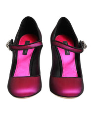 Dolce & Gabbana Pink Strass Mary Janes Pumps Schuhe