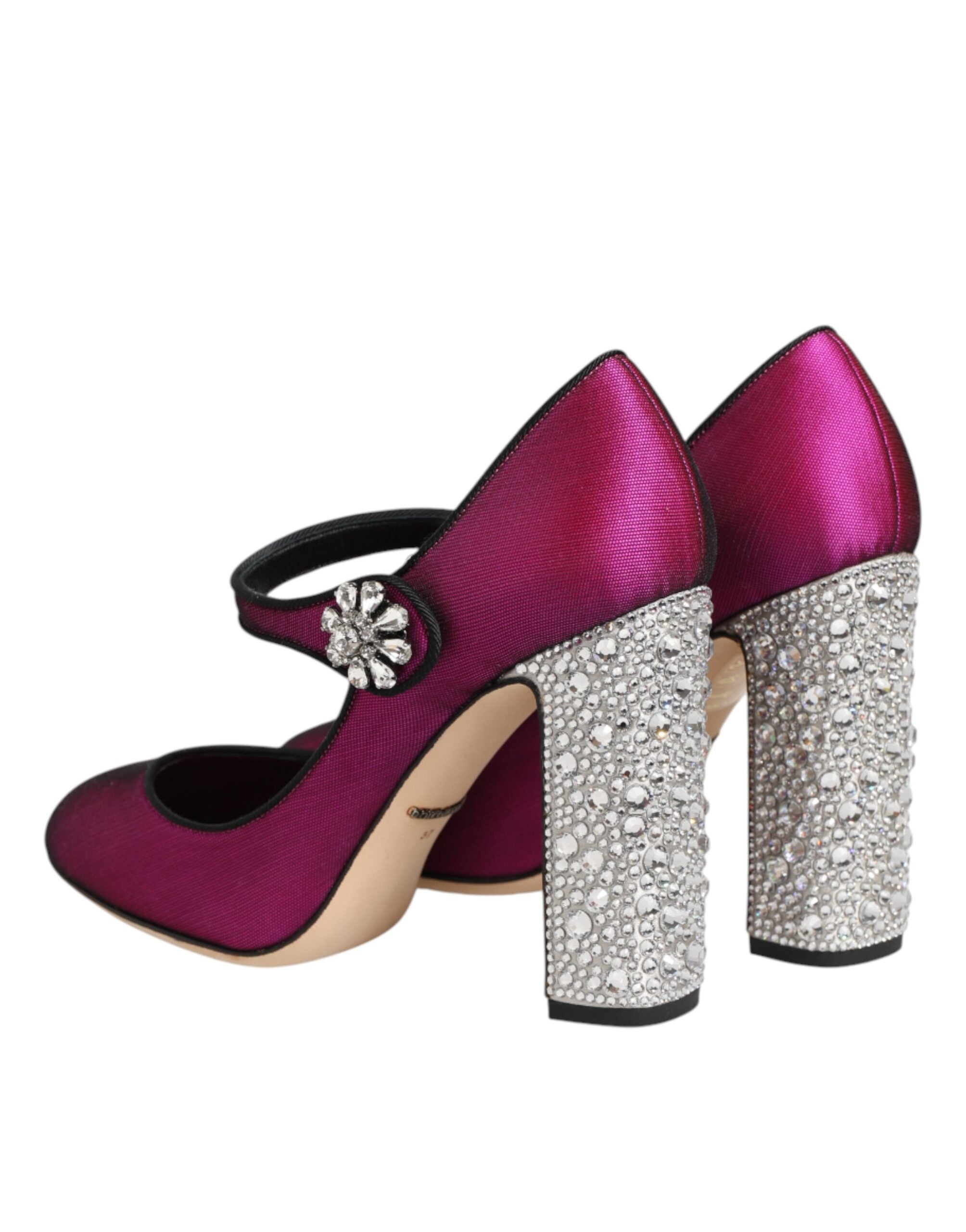 Dolce & Gabbana Pink Strass Mary Janes Pumps Schuhe