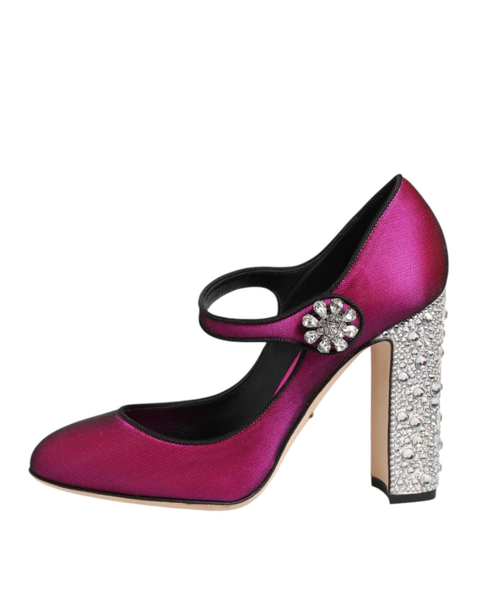 Dolce & Gabbana Pink Strass Mary Janes Pumps Schuhe