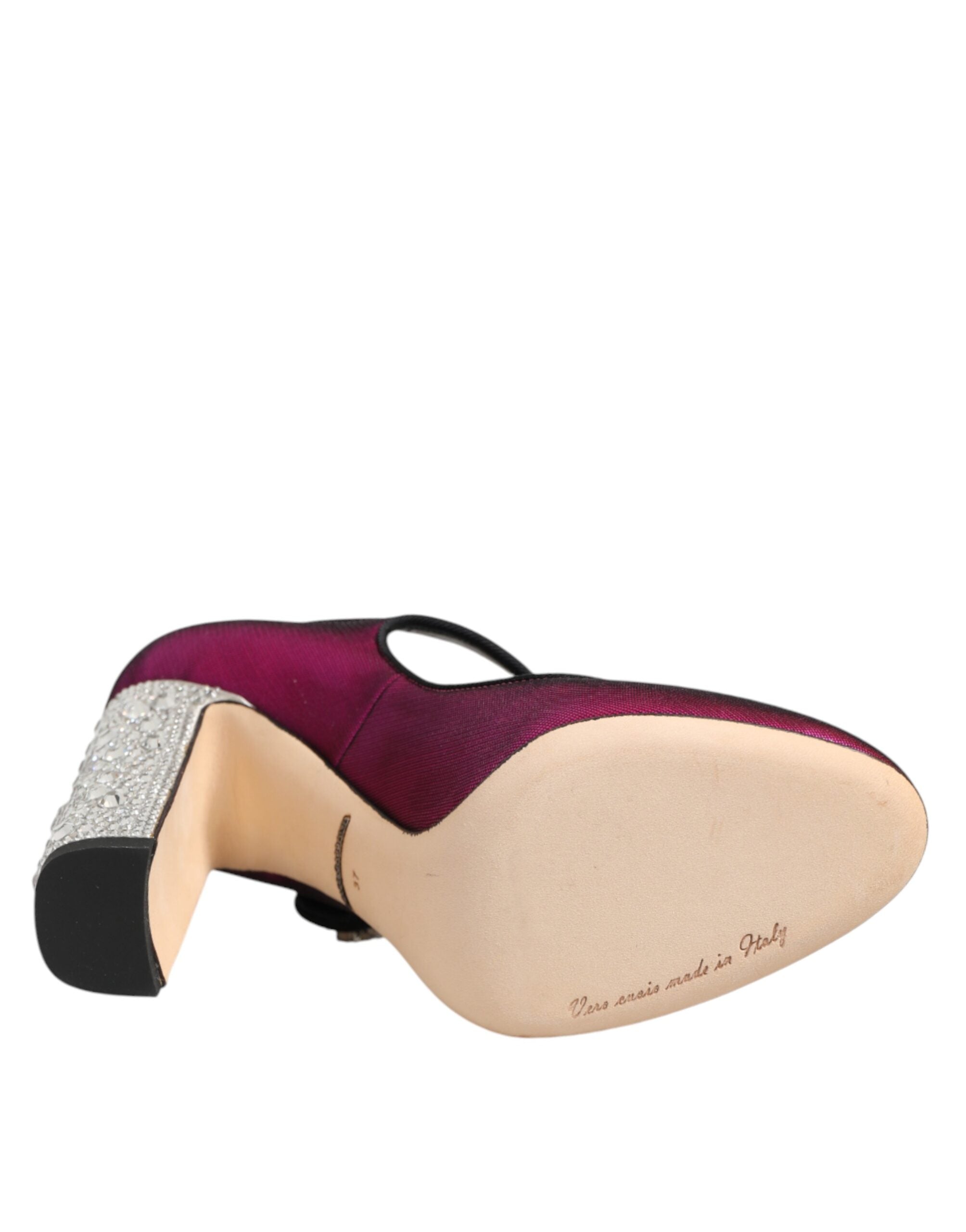 Dolce & Gabbana Pink Strass Mary Janes Pumps Schuhe