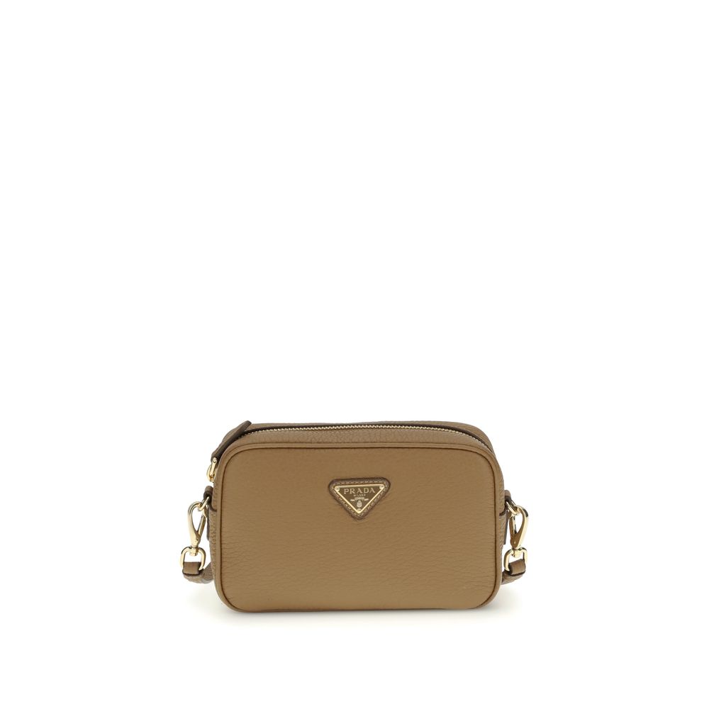 Prada Beige Kalfslederen Bos Taurus Schoudertas