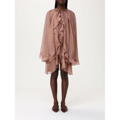 Tpn Beige Zijden Cocktailjurk