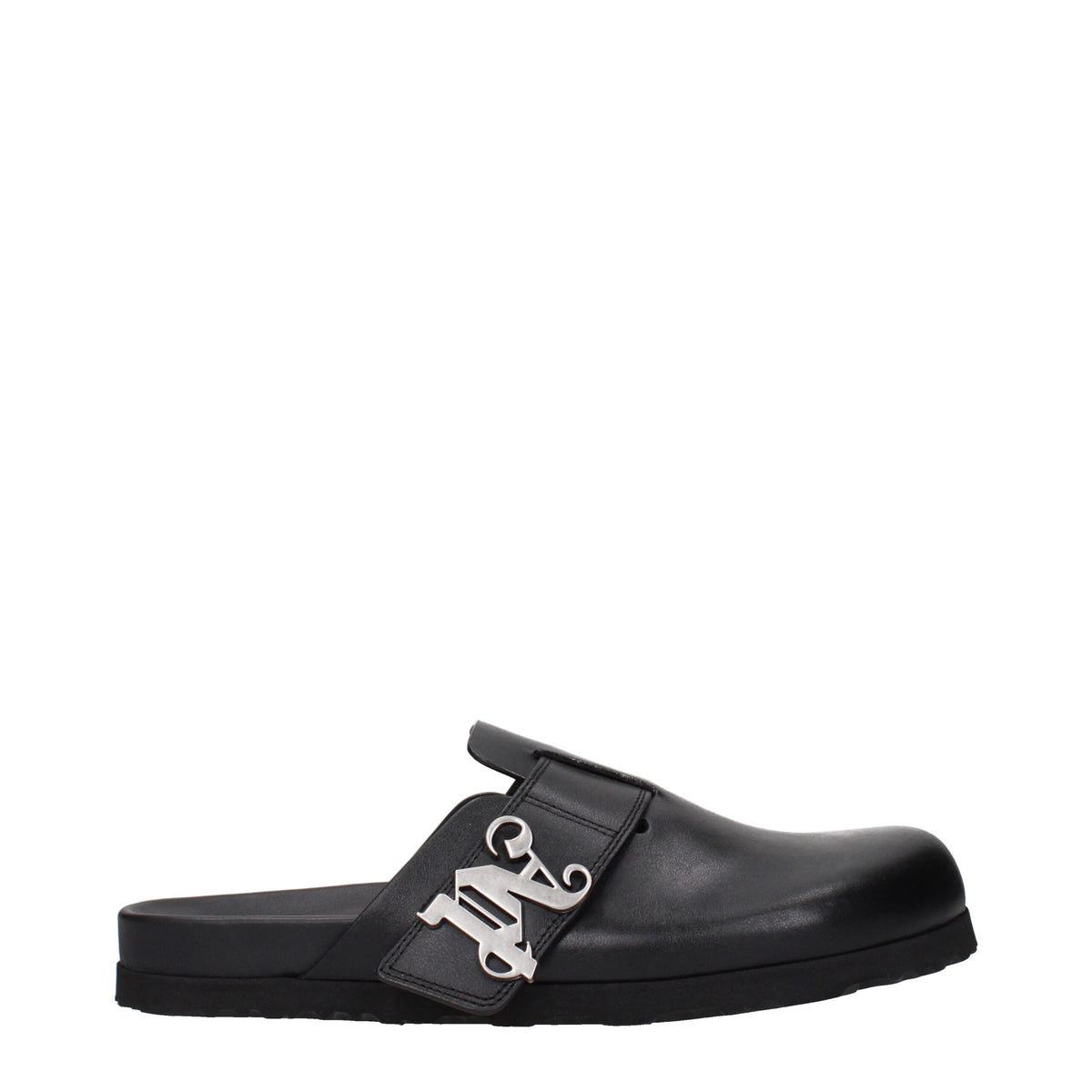 Palm Angels Zwarte Leren Slippers