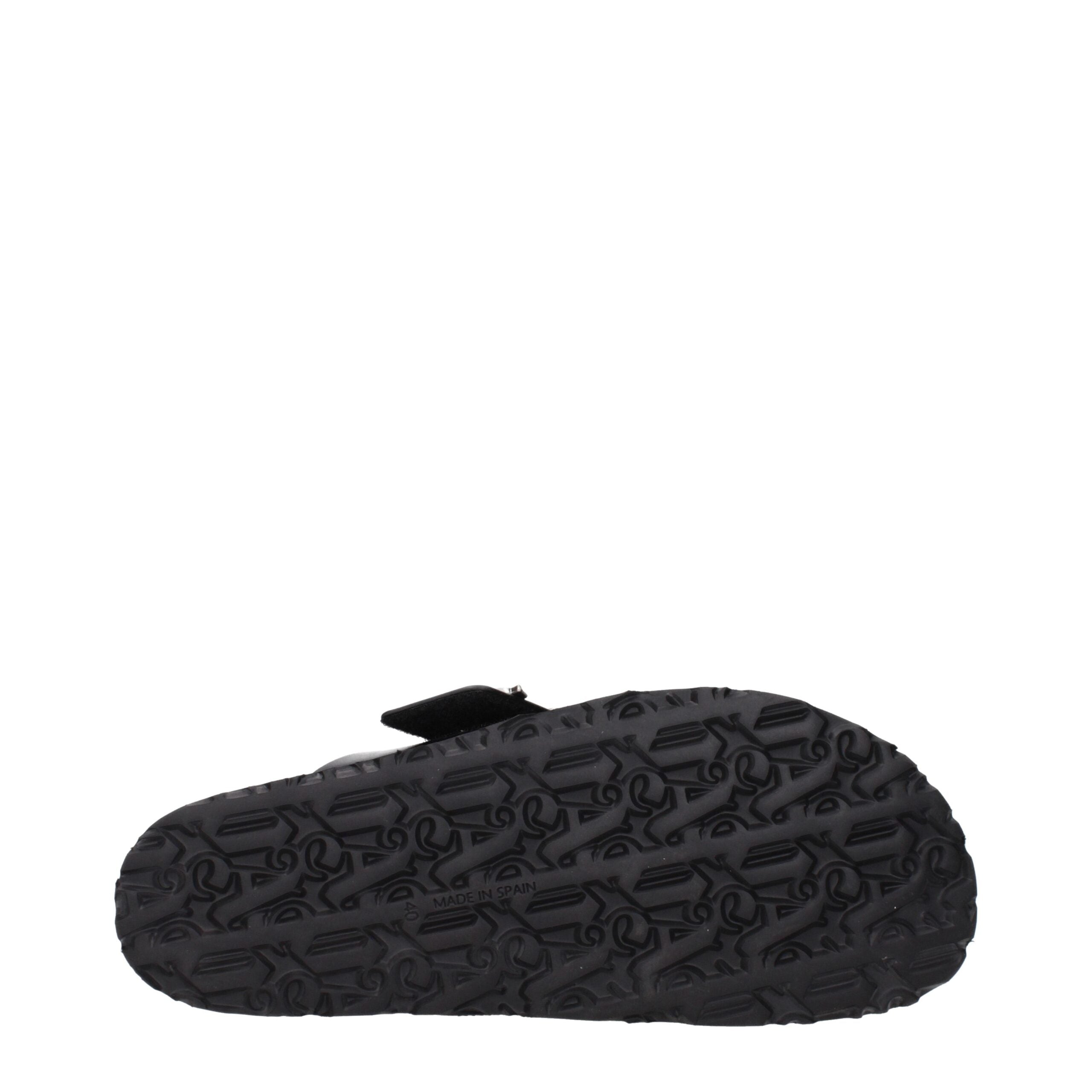Palm Angels Zwarte Leren Slippers